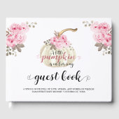 フローラリトルカボチャ女の子ベビシャワーピンクの花 ゲストブック (正面)