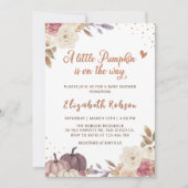 フローラリトルカボチャ秋ベビーシャワー招待状 招待状 (正面)