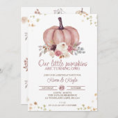 フローラリトルカボチャ1つの誕生日 招待状 (正面/裏面)