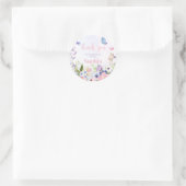 フローラリトルバタフライバースデーパーティー ラウンドシール (バッグ)