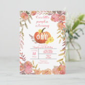 フローラリトルパンプキ素朴ン秋1歳の誕生日 招待状 (スタンド正面)