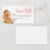 フローラリトル女性のカーボーイベビーシャワーおむつラッフル エンクロージャーカード (正面/裏面)