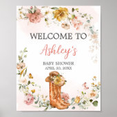 フローラリトル女性のカーボーイベビーシャワーへようこそ ポスター (正面)