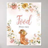 フローラリトル女性のカーボーイベビーシャワー食品 ポスター (正面)