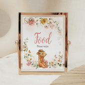 フローラリトル女性のカーボーイベビーシャワー食品 ポスター