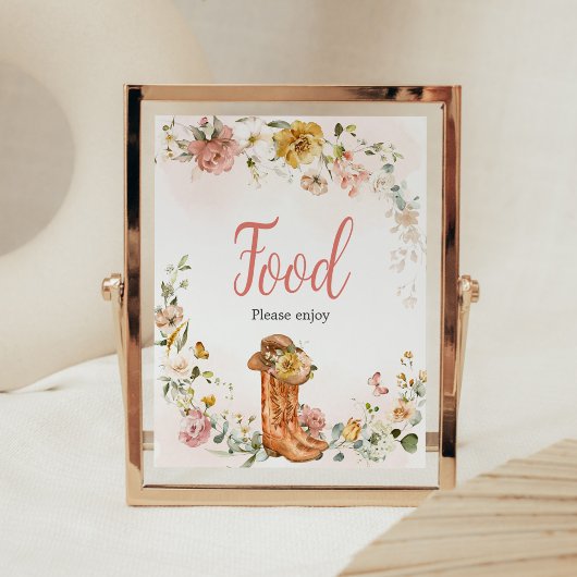 フローラリトル女性のカーボーイベビーシャワー食品 ポスター