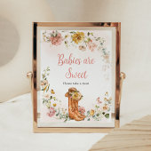 フローラリトル女性のカーボーイ赤ちゃんシャワーベビーは甘い ポスター