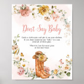 フローラリトル女性のカーボーイ赤ちゃんシャワーベビー ポスター (正面)