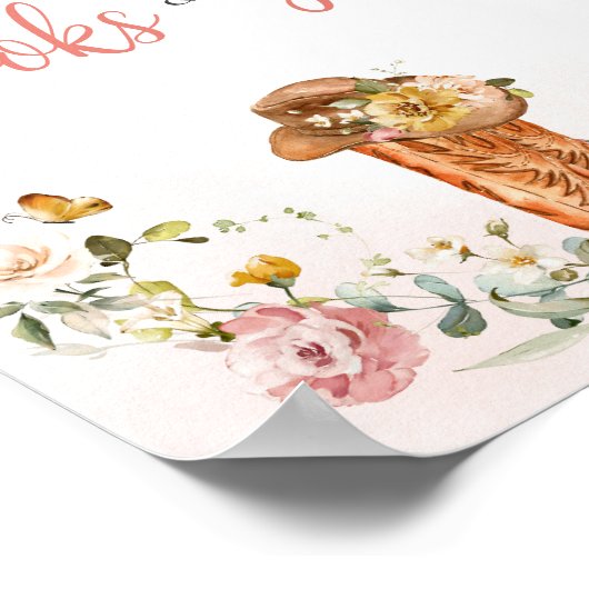 フローラリトル女性のカーボーイ赤ちゃんシャワー本とギフト ポスター (角)