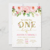 フローラリト恋しく思ルワンダーフル誕生日招待状 招待状 (正面)