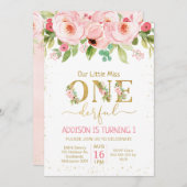 フローラリト恋しく思ルワンダーフル誕生日招待状 招待状 (正面/裏面)