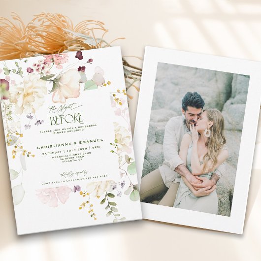 フローラリハーサルの前の夜に緑 招待状