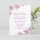 フローラリハーサルディナーパープルウォーターカラー花 招待状 (スタンド正面)