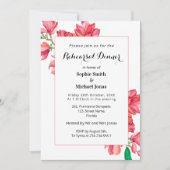 フローラリハーサルディナーピンクホワイトマグノリア 招待状 (正面)