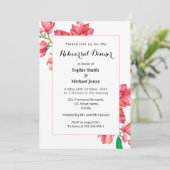 フローラリハーサルディナーピンクホワイトマグノリア 招待状 (スタンド正面)