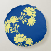 フローラリバーシブルイエローレッドラウンドピロー ラウンドクッション (裏面)