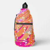 フローラリボン着物パターン スリングバッグ (正面)