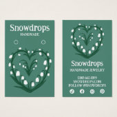 フローラリリーイヤリングネックレスジュエリーディスプレイカード (正面&裏面)