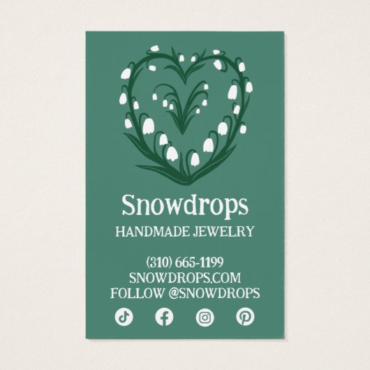 フローラリリーイヤリングネックレスジュエリーディスプレイカード (裏面)