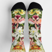 フローラリリーフラワーズヴィンテージスタイルアートソックス ソックス (上部)