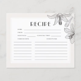 フローラリリーブライダルシャワーレシピカード