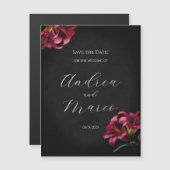 フローラリリー暗いゴシック様式の結婚式の日付を保存 (正面/裏面)