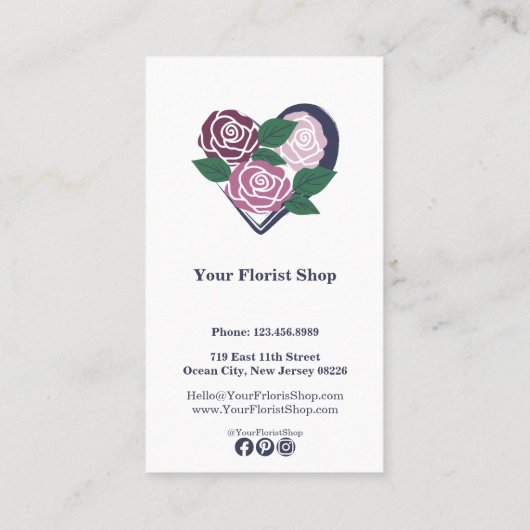 フローラリワードカスタマイズ可能なフローリストロイヤリティカード ロイヤリティカード (裏面)