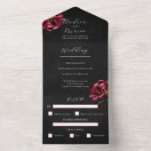 フローラリージーダークゴシック結婚式招待状 オールインワン招待状 (内側)