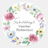 フローラリースこの本は蔵書票 ラウンドシール (正面)