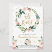 フローラリースとグリーンリーユーカリプトゥスオベビーボホ 招待状 (正面)
