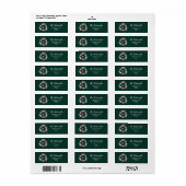 フローラリースとピンクのポインセチア花 ラベル (フルシート)