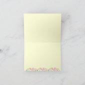 フローラリースとモノグラム淡黄色ストライプ ノートカード (内部)