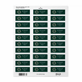 フローラリースと赤ポインセチア花 ラベル (フルシート)