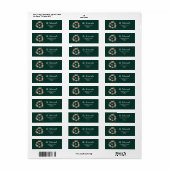 フローラリースと赤ポインセチア花 ラベル (フルシート)