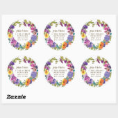 フローラリースの変更アドレスのステッカーラベル ラウンドシール (シート)