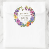 フローラリースの変更アドレスのステッカーラベル ラウンドシール (バッグ)