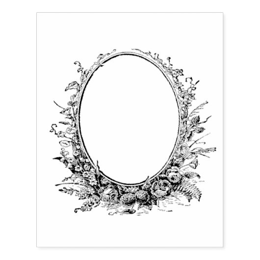 フローラリースアンティークフレームラバーアートスタンプ ラバースタンプ (インプリント)