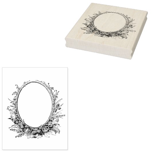 フローラリースアンティークフレームラバーアートスタンプ ラバースタンプ (押印)