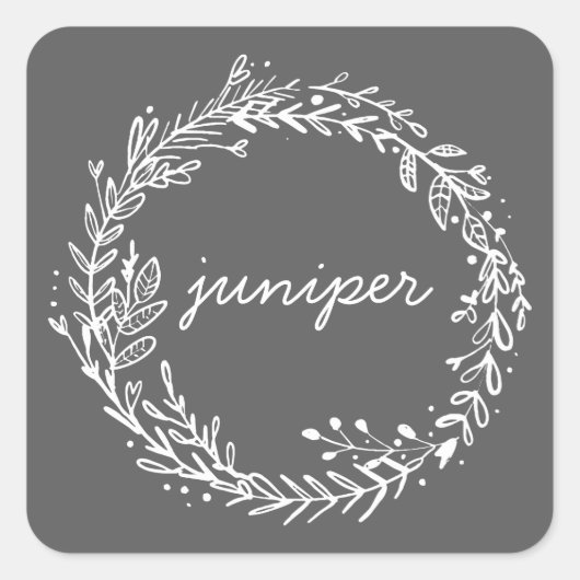 フローラリースイニシャル名の紹介 スクエアシール (正面)