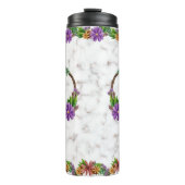 フローラリースイニシャル文字モノグラム名大理石 タンブラー (正面)