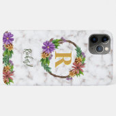 フローラリースイニシャル文字モノグラム名大理石 Case-Mate iPhoneケース (裏面(横))