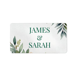 フローラリースイラストレーション水色カスタム文字 ラベル