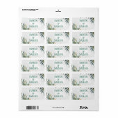 フローラリースイラストレーション水色カスタム文字 ラベル (フルシート)