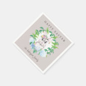 フローラリースイースターパーソナライズされた スタンダードカクテルナプキン (角)