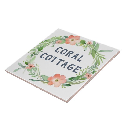 フローラリースカスタムハウスネームプレート標識 タイル (側面)