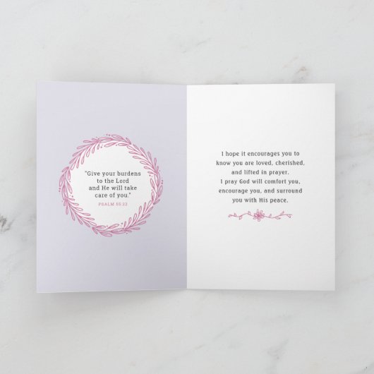 フローラリースカードとの祈りの言葉であなたを覚える カード (内部)