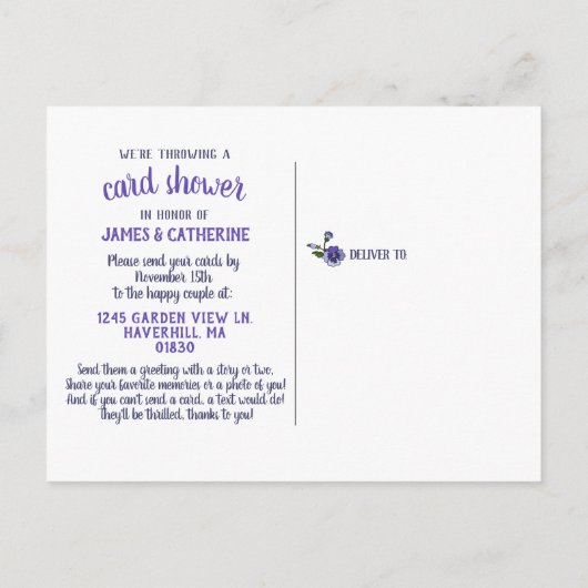 フローラリースカードシャワーゴールデンアニバーサリー ポストカード (裏面)