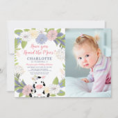フローラリースガールカウバースデーフォト 招待状 (正面)