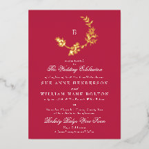 フローラリースクラシックモノグラムレッドマゼンタ結婚ーズ