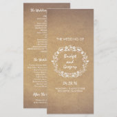 フローラリースクラフトスタイル結婚式プログラム プログラム (正面/裏面)